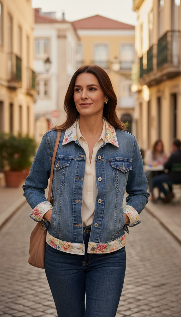 Classic Levi Jacket with Quilted Trim