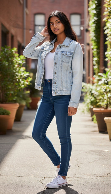 Light Denim Plus Linen & Crochet - 0