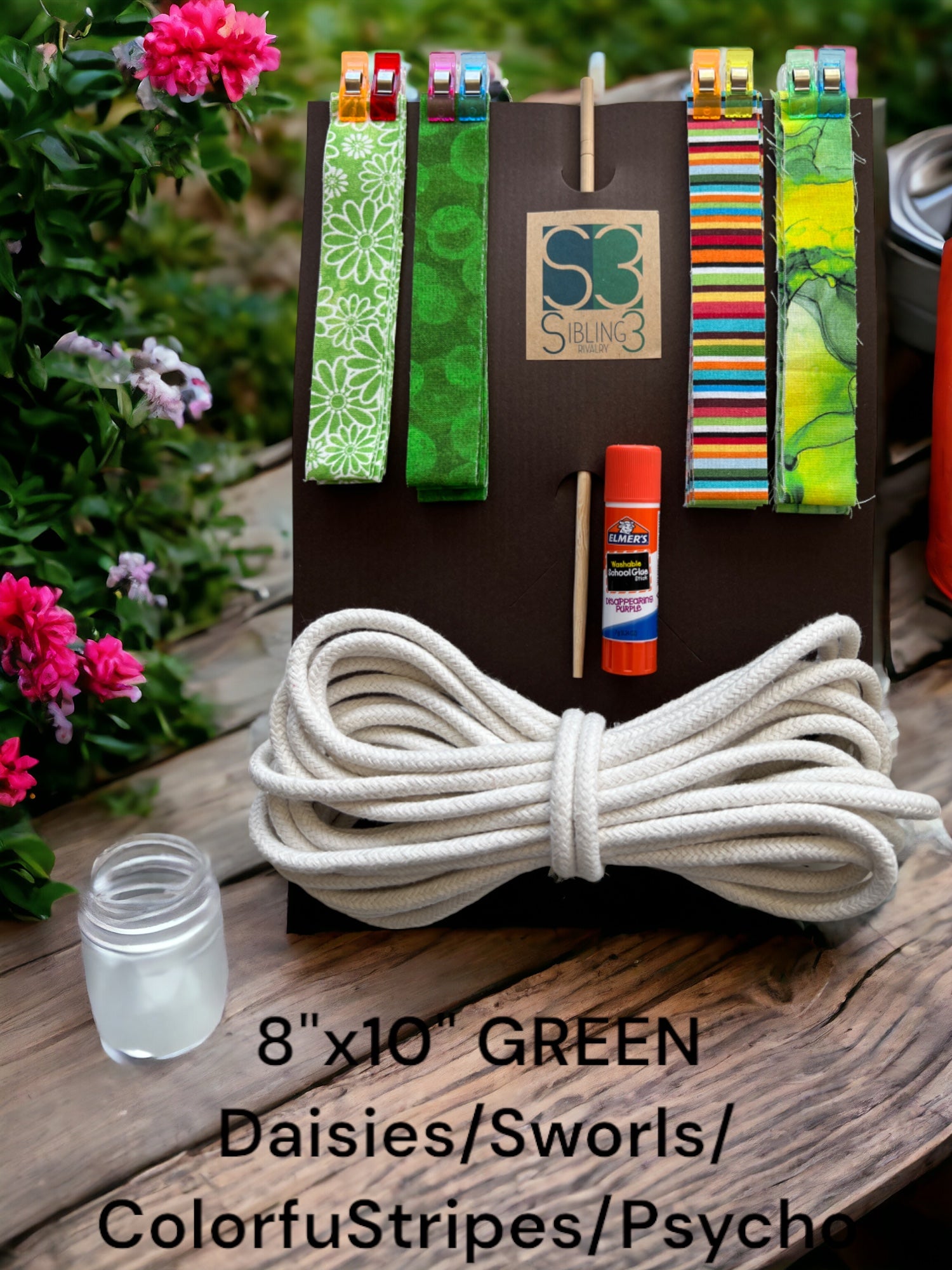 Buy 8x10-green-daisies-sworls-colorful-stripes-psycho Trivet Kits