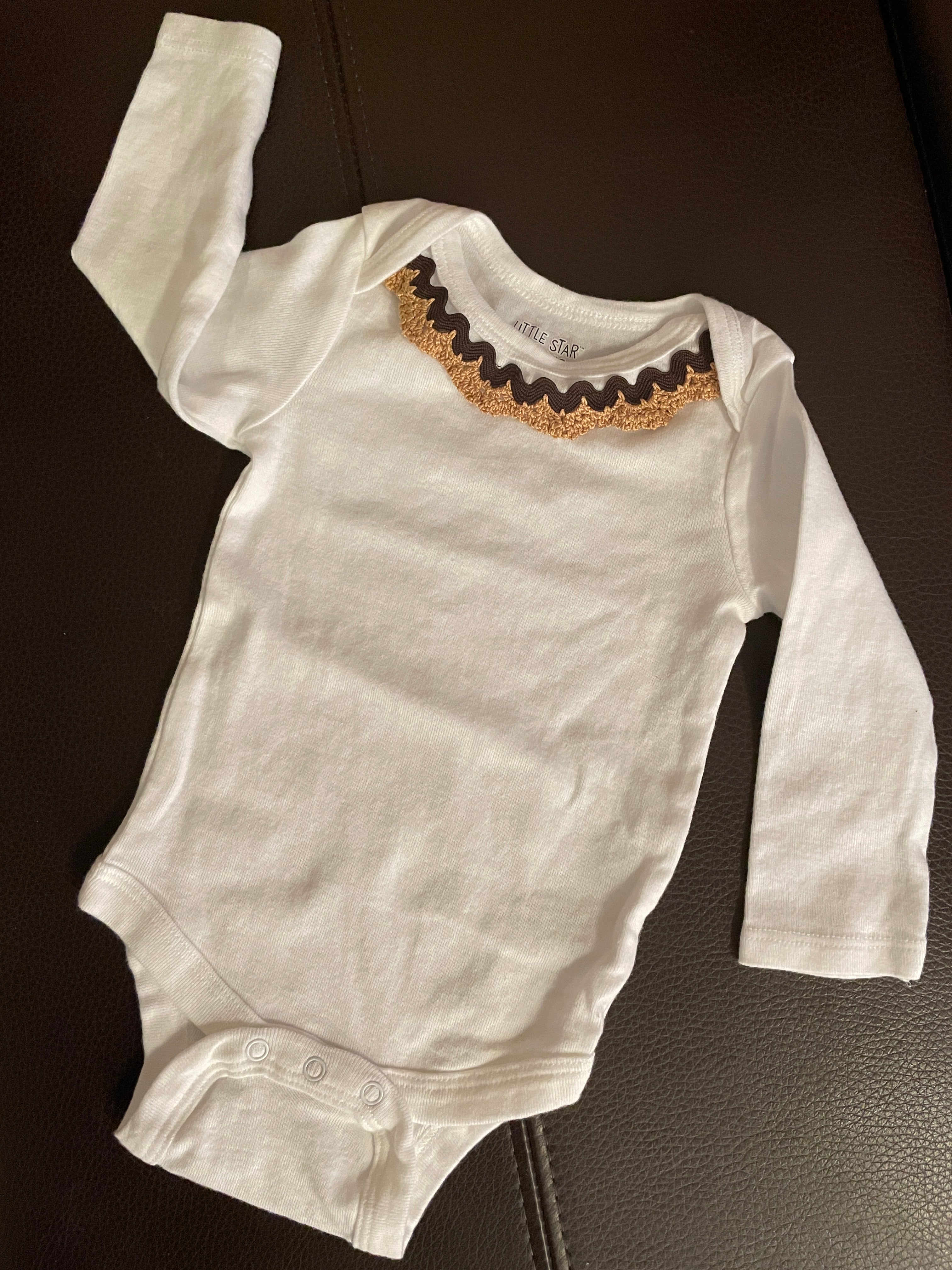 Buy brown-w-gold-long-sleeve-organic-cotton Onesies