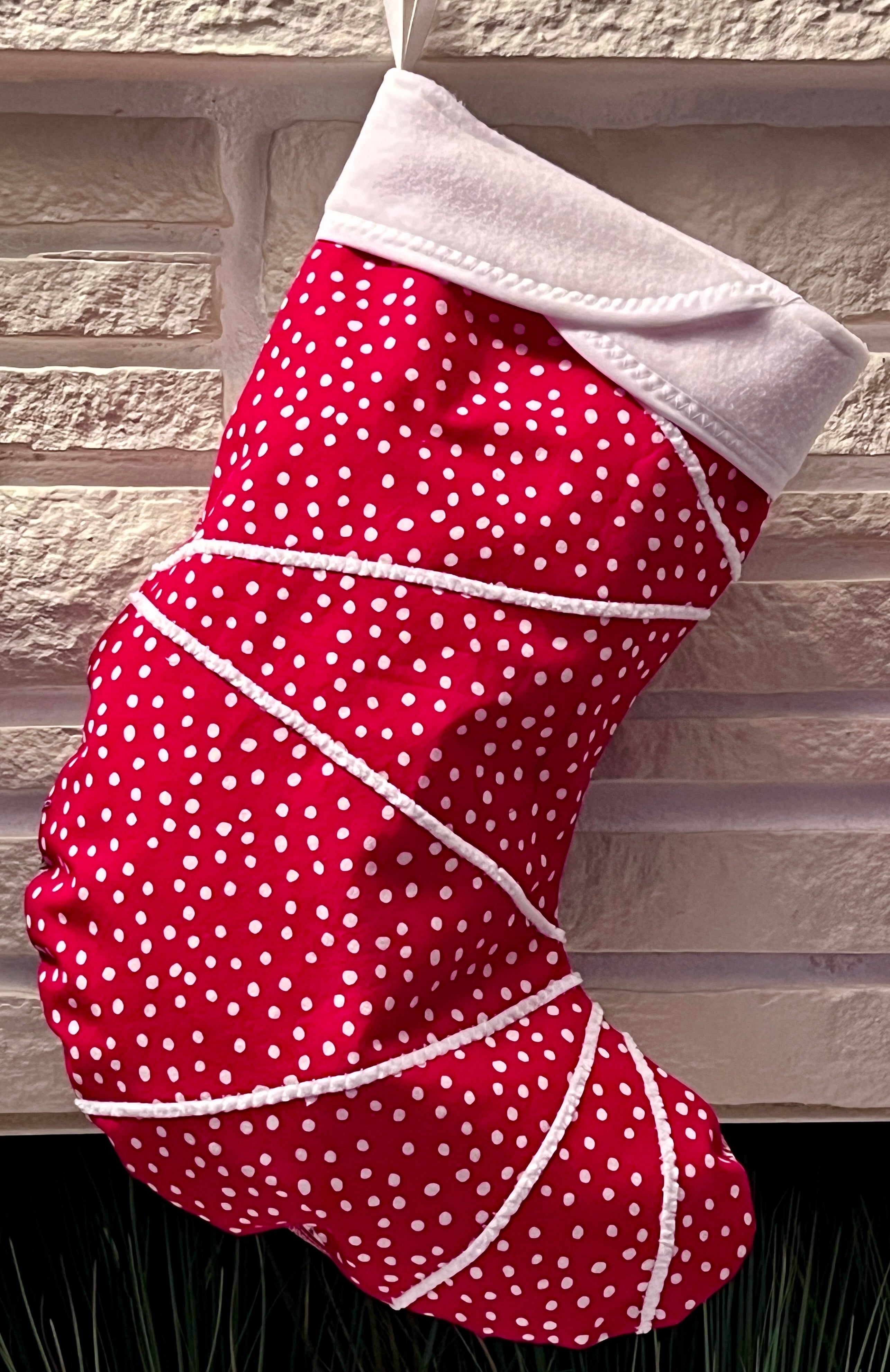 Buy red-white-polka-dots Christmas Stocking