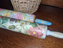 Floral Decorative Rolling Pin-Turquoise Handles-5